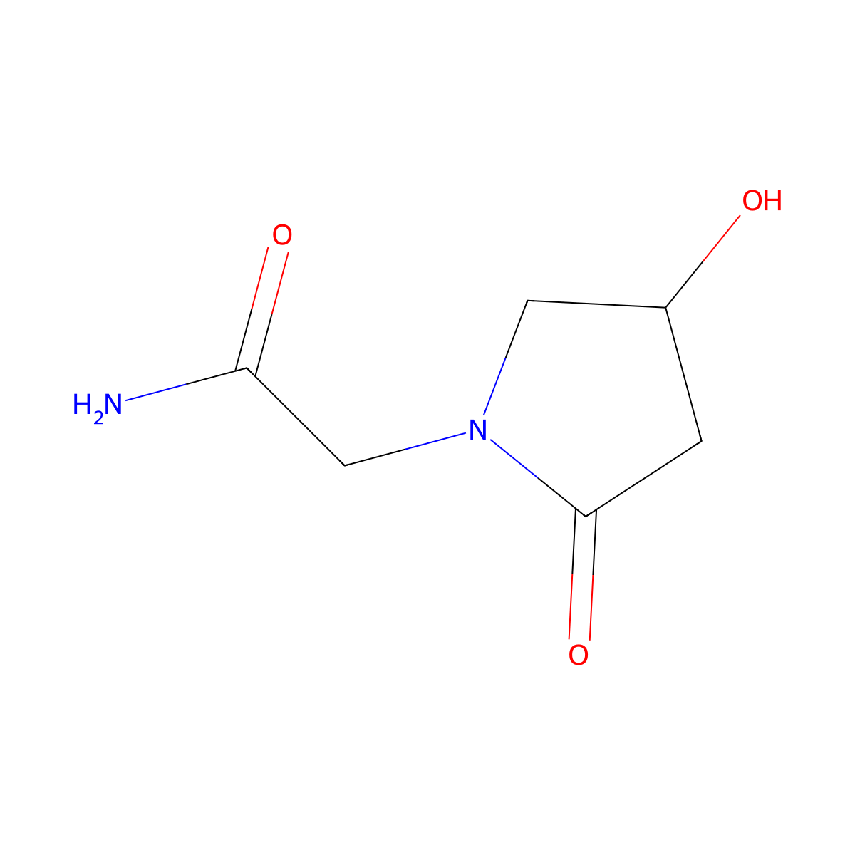 2-[(4R)-4-hydroxy-2-oxopyrrolidin-1-yl]acetamide molecular structure, CAS 68252-28-8