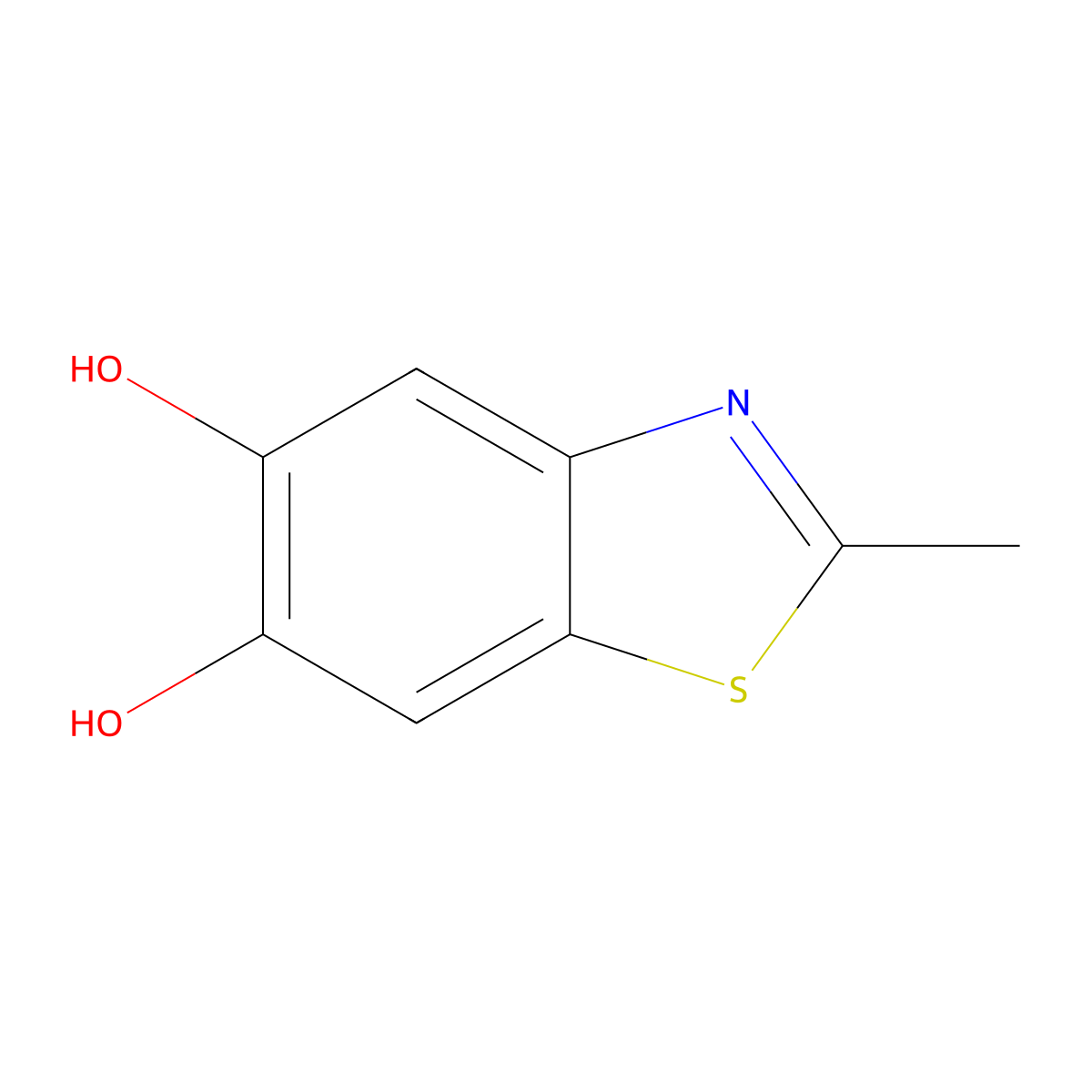 2-Methyl-1,3-benzothiazole-5,6-diol molecular structure, CAS 68252-56-2