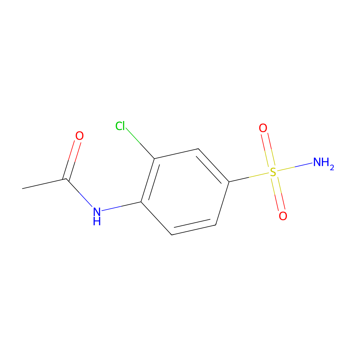 Acetamide, N-(4-(aminosulfonyl)-2-chlorophenyl)- molecular structure, CAS 68252-72-2