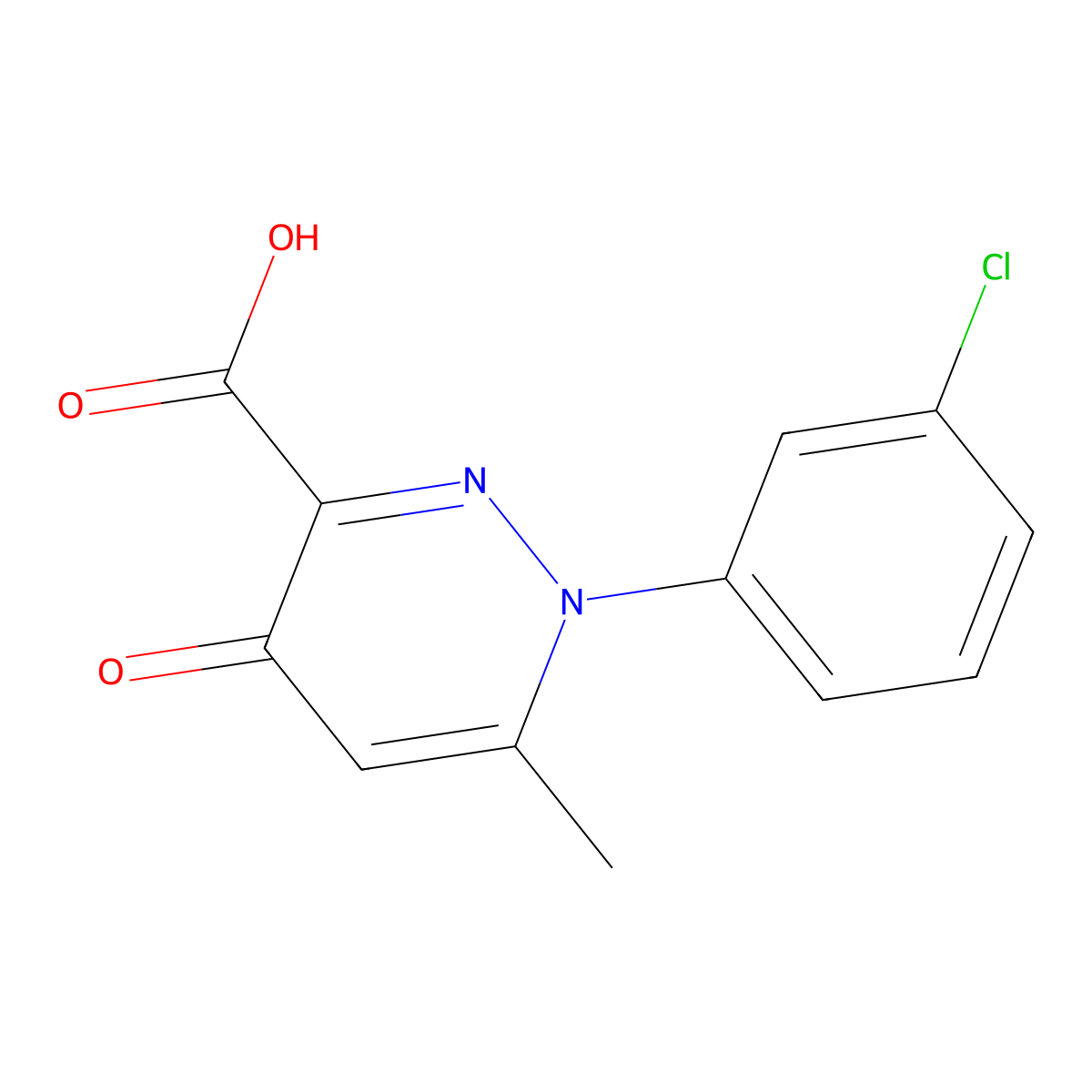 1-(3-Chlorophenyl)-6-methyl-4-oxo-1,4-dihydropyridazine-3-carboxylic acid molecular structure, CAS 68254-09-1