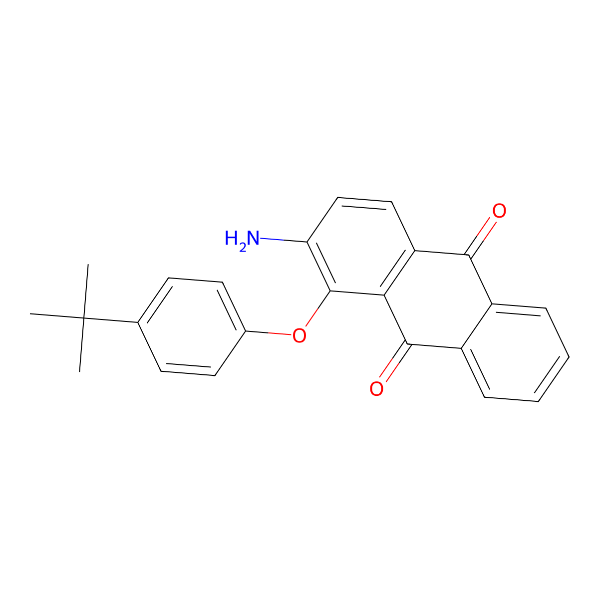 9,10-Anthracenedione, 2-amino-1-[4-(1,1-dimethylethyl)phenoxy]- molecular structure, CAS 68256-56-4