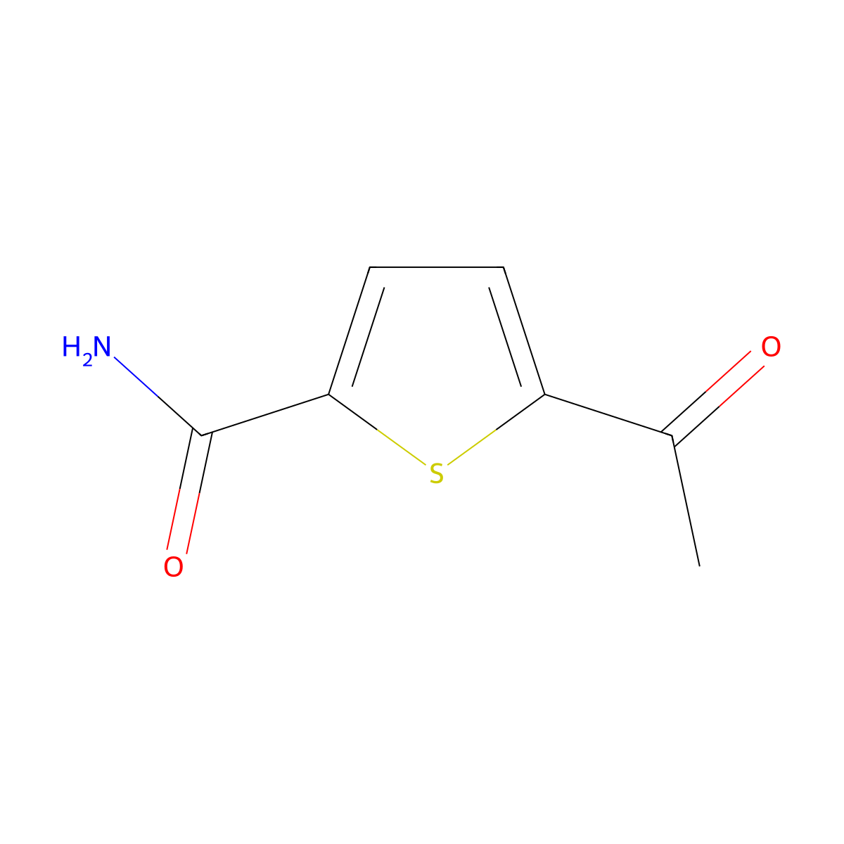 5-Acetylthiophene-2-carboxamide molecular structure, CAS 68257-89-6