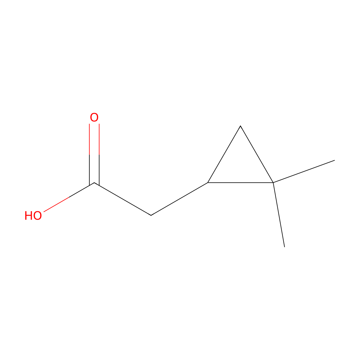 2-(2,2-Dimethylcyclopropyl)acetic acid molecular structure, CAS 68258-20-8