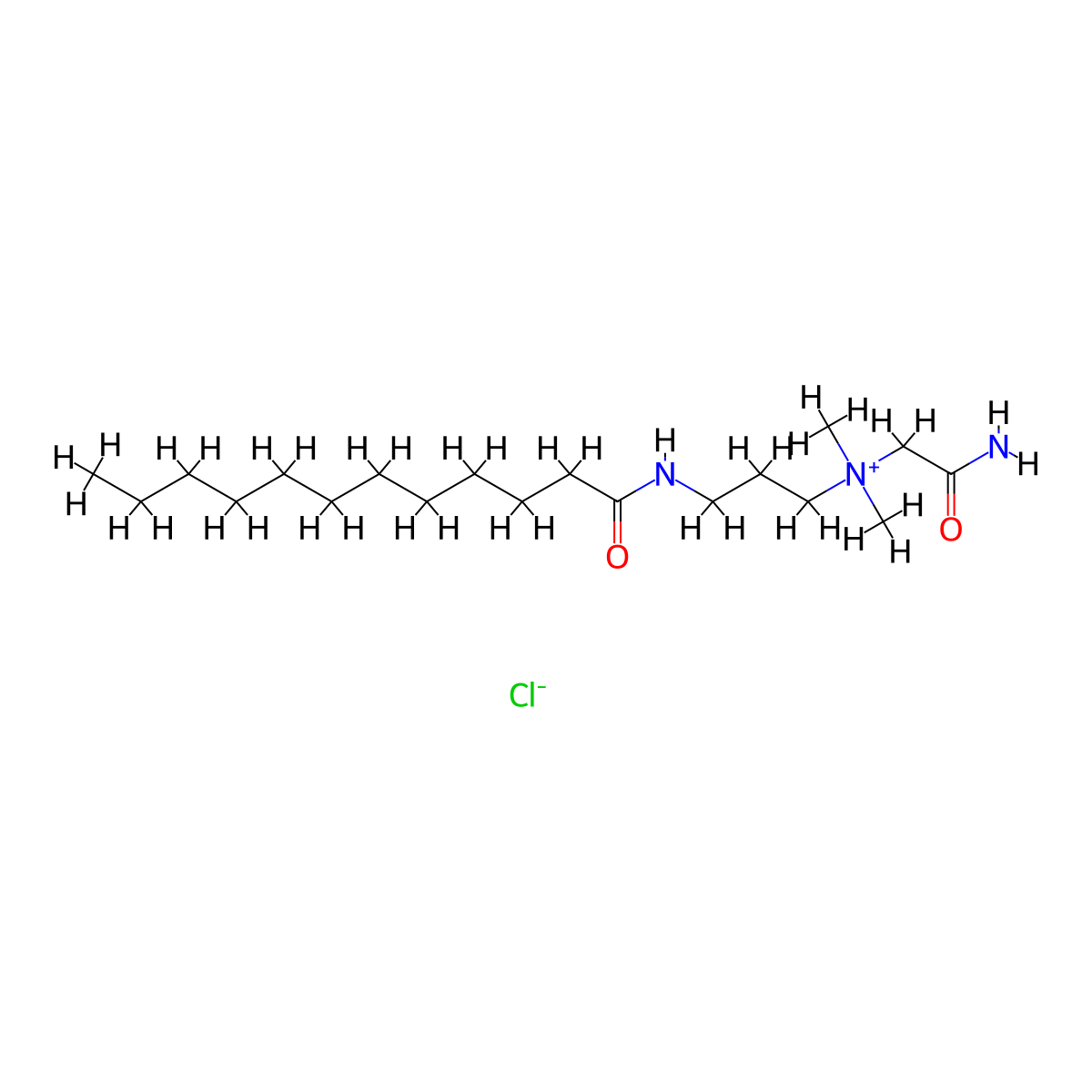 Lauramidopropyl acetamidodimonium chloride molecular structure, CAS 68259-01-8