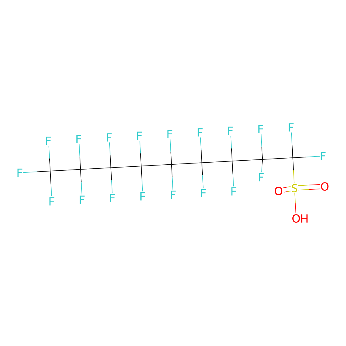 Perfluorononanesulfonic acid molecular structure, CAS 68259-12-1