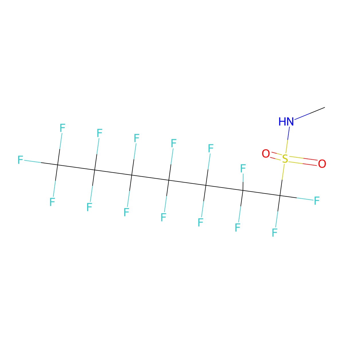 1-Heptanesulfonamide, 1,1,2,2,3,3,4,4,5,5,6,6,7,7,7-pentadecafluoro-N-methyl- molecular structure, CAS 68259-14-3