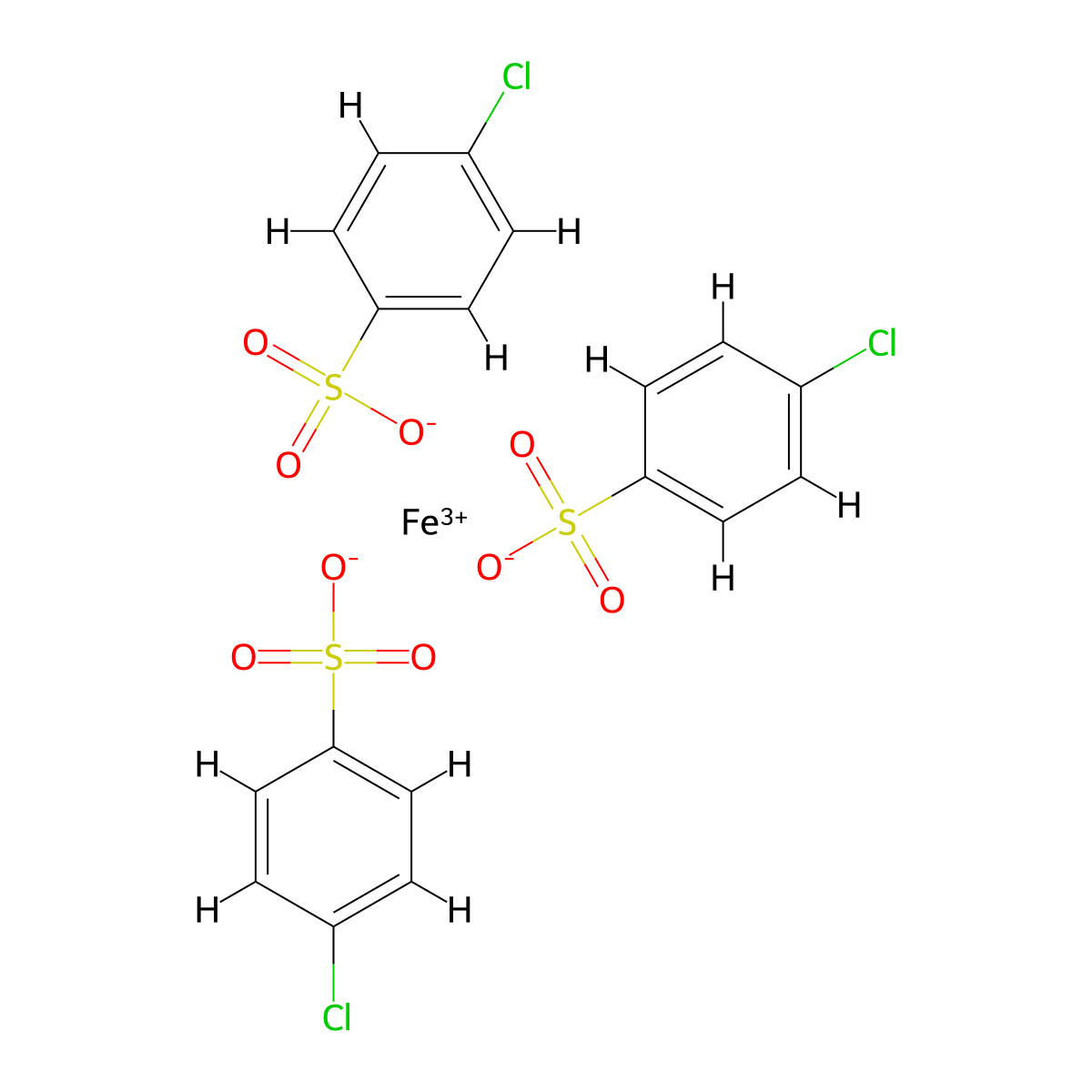 Benzenesulfonic acid, 4-chloro-, iron(3+) salt (3:1) molecular structure, CAS 68259-19-8