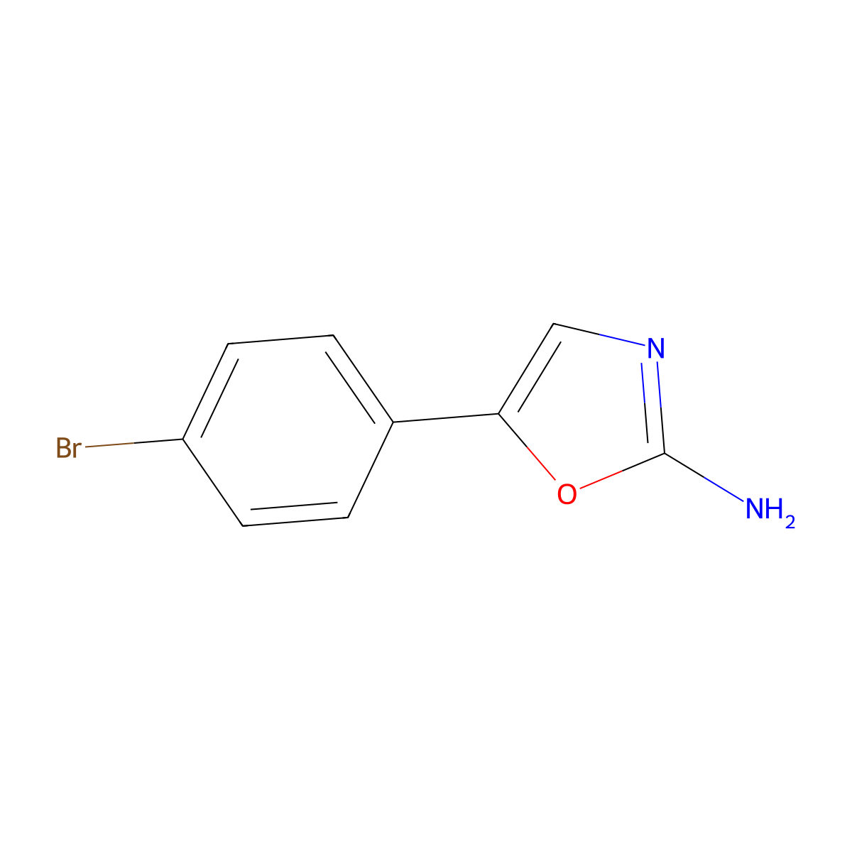 5-(4-Bromophenyl)oxazol-2-amine molecular structure, CAS 6826-26-2