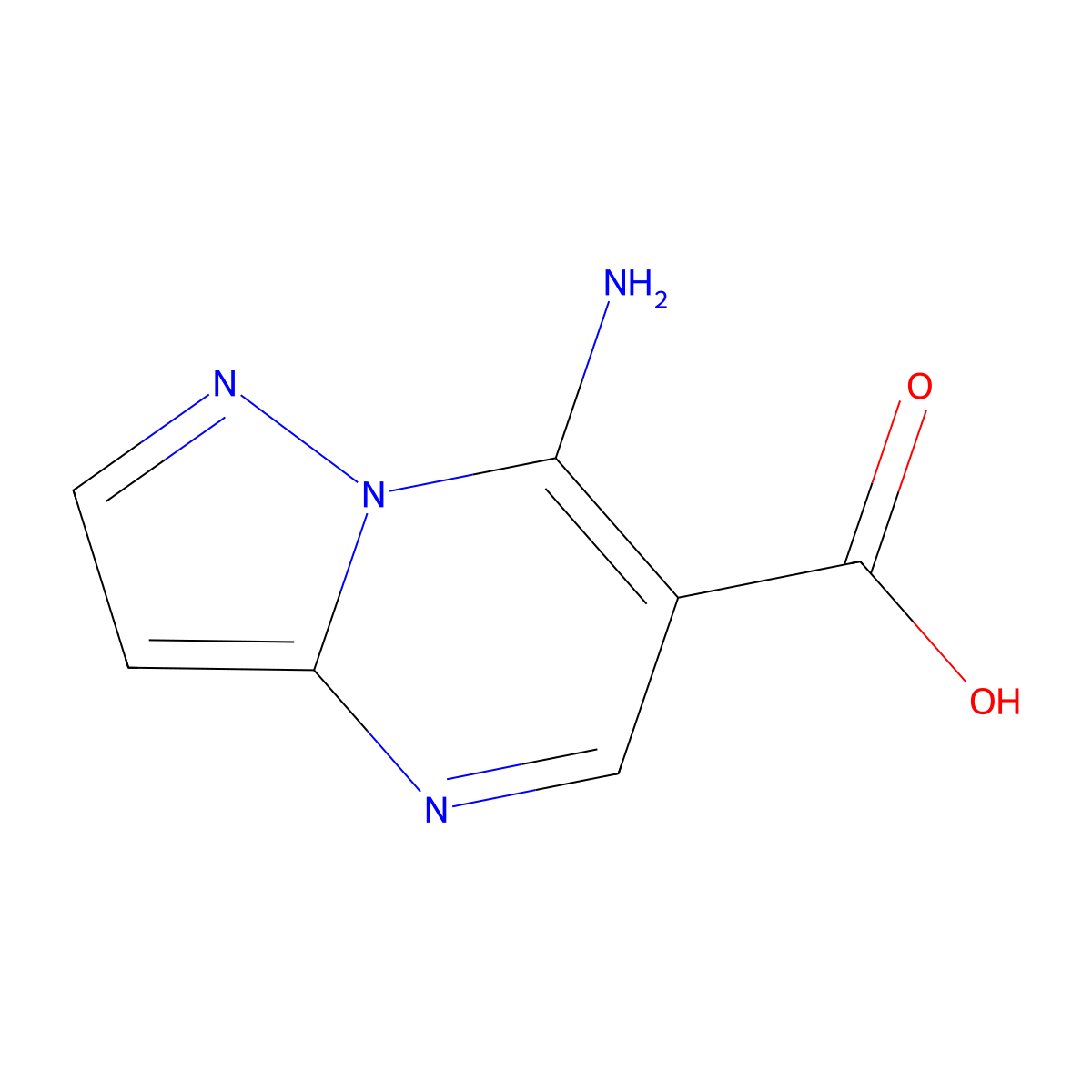 7-Aminopyrazolo[1,5-a]pyrimidine-6-carboxylic acid molecular structure, CAS 68262-33-9