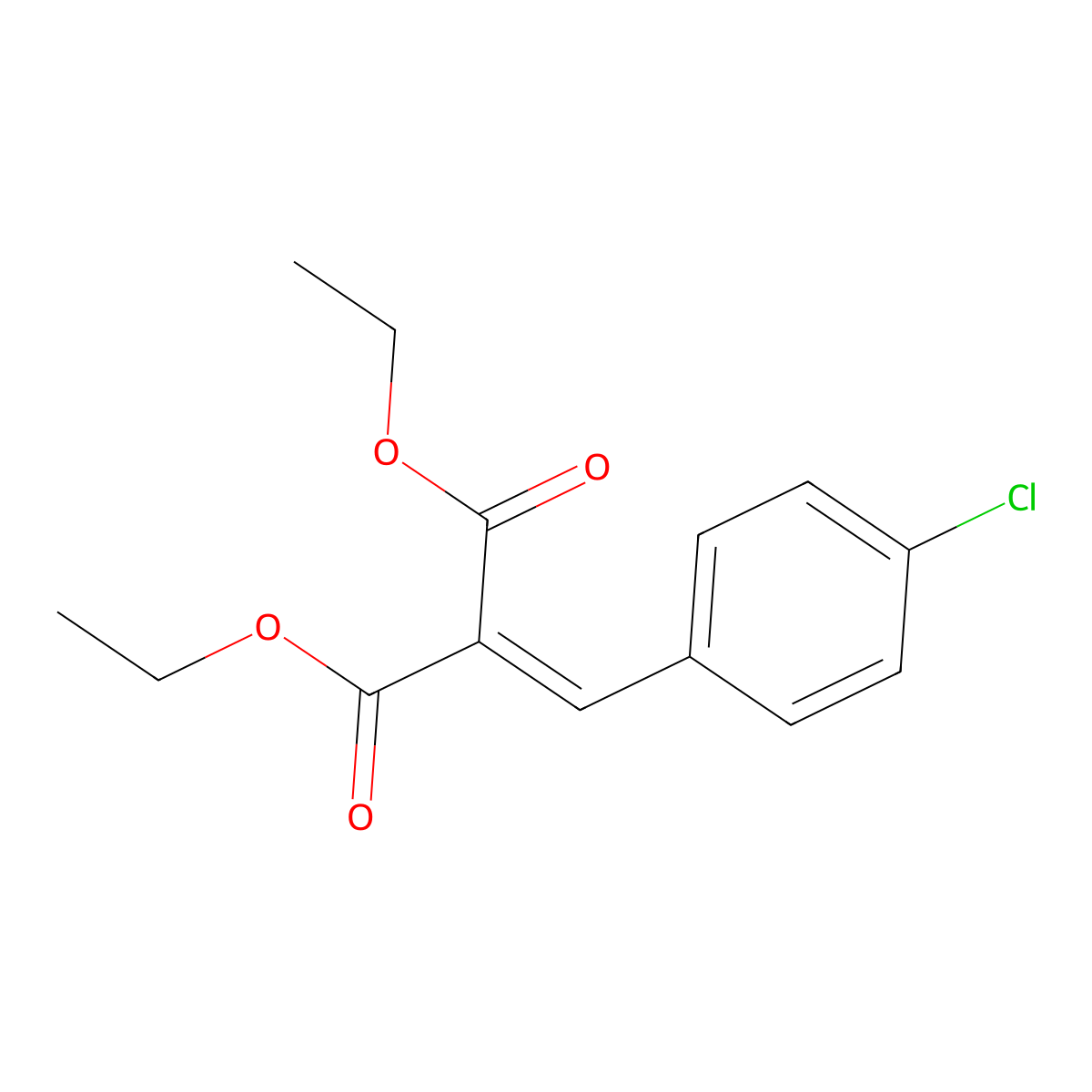 Diethyl 2-(4-chlorobenzylidene)malonate molecular structure, CAS 6827-40-3