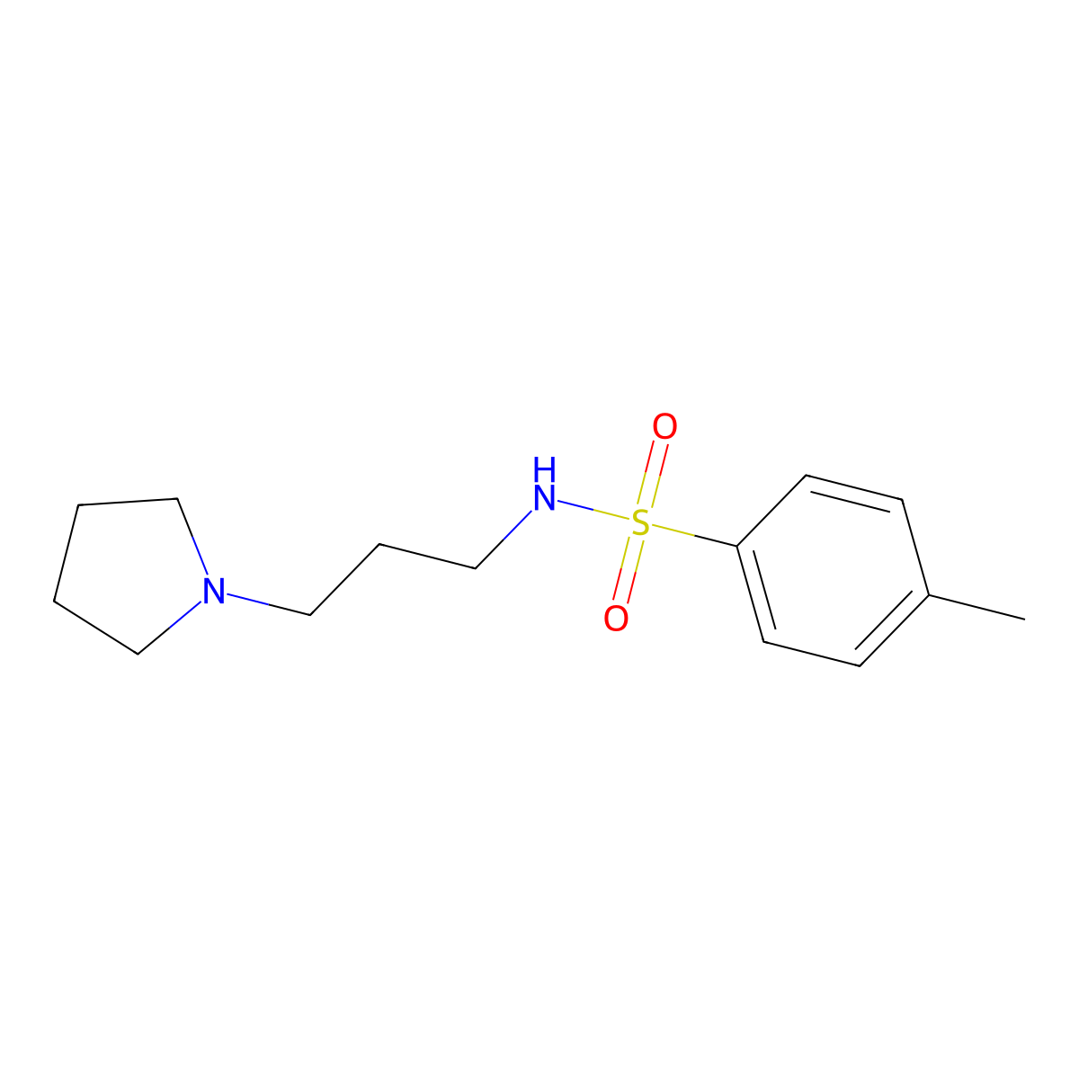 4-methyl-N-(3-pyrrolidin-1-ylpropyl)benzenesulfonamide molecular structure, CAS 682733-74-0