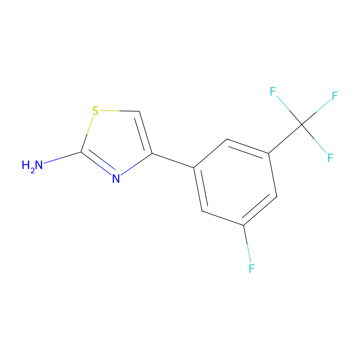 4-(3-Fluoro-5-(trifluoromethyl)phenyl)-1,3-thiazol-2-amine molecular structure, CAS 682738-42-7