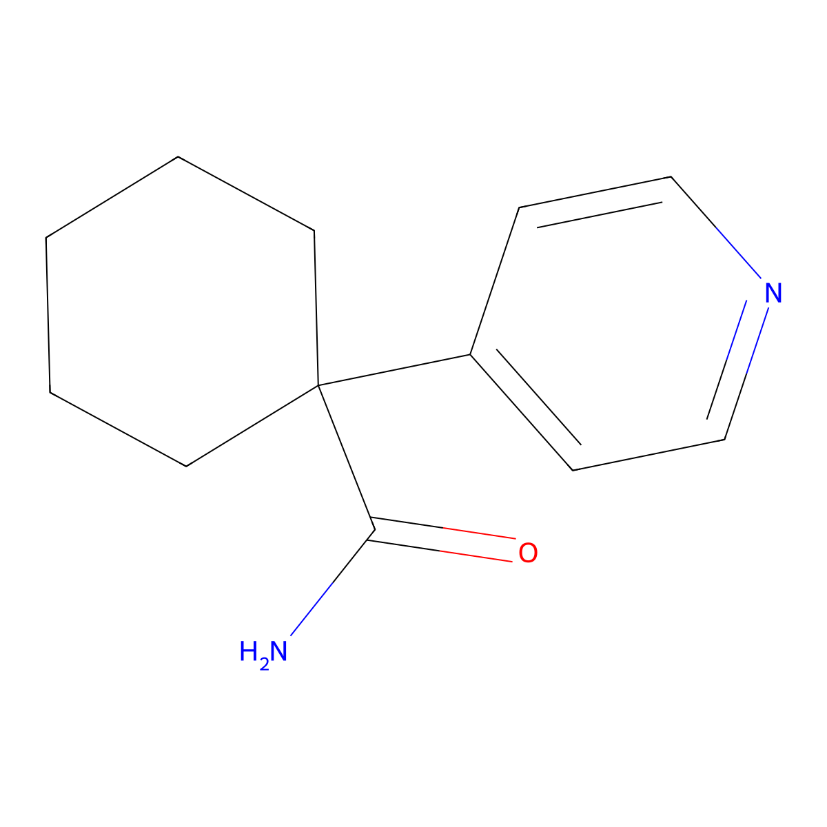 1-(Pyridin-4-yl)cyclohexane-1-carboxamide molecular structure, CAS 682739-20-4
