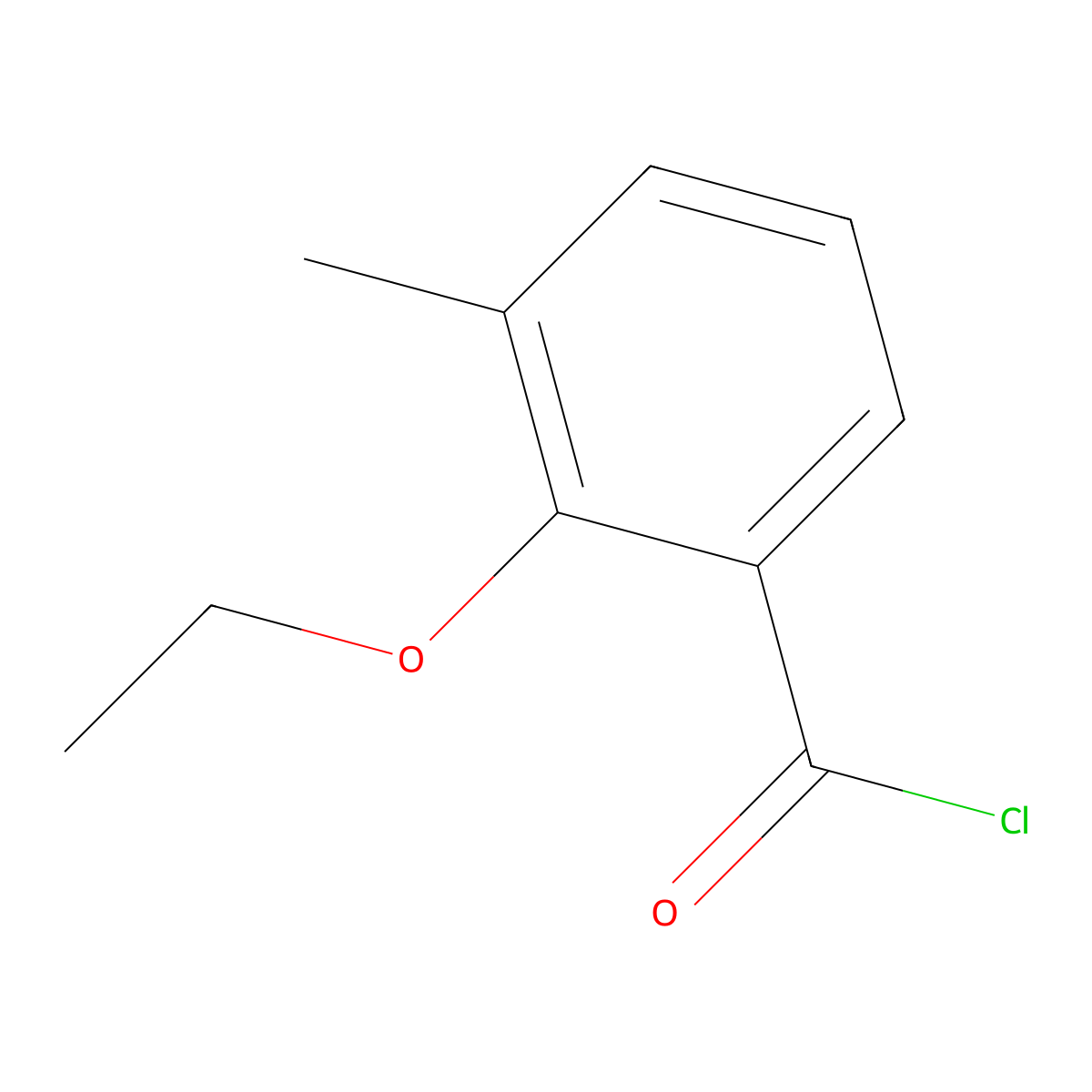 2-Ethoxy-3-methylbenzoyl chloride molecular structure, CAS 68274-54-4