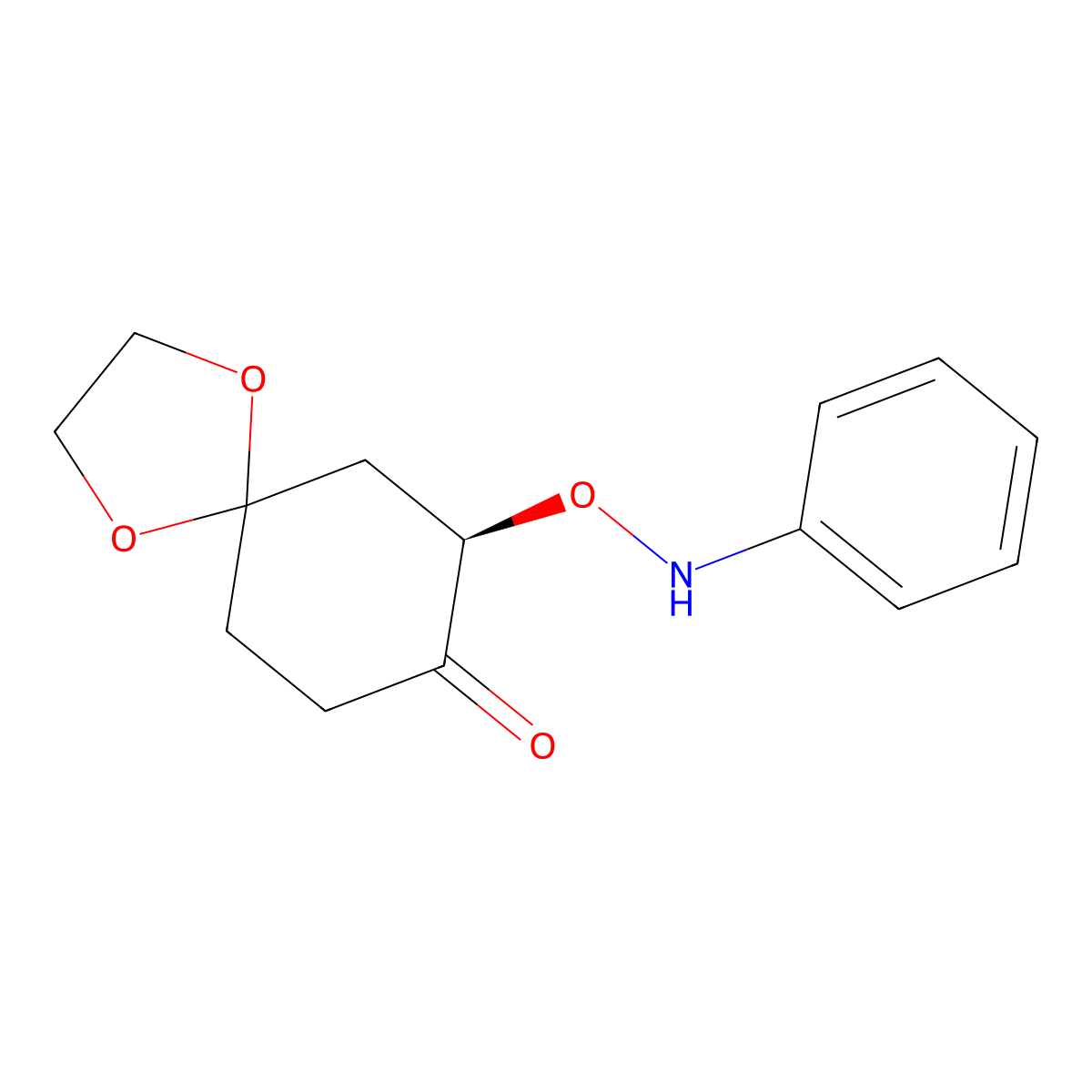 1,4-Dioxaspiro[4.5]decan-8-one, 7-[(phenylamino)oxy]-, (7R)- molecular structure, CAS 682746-13-0