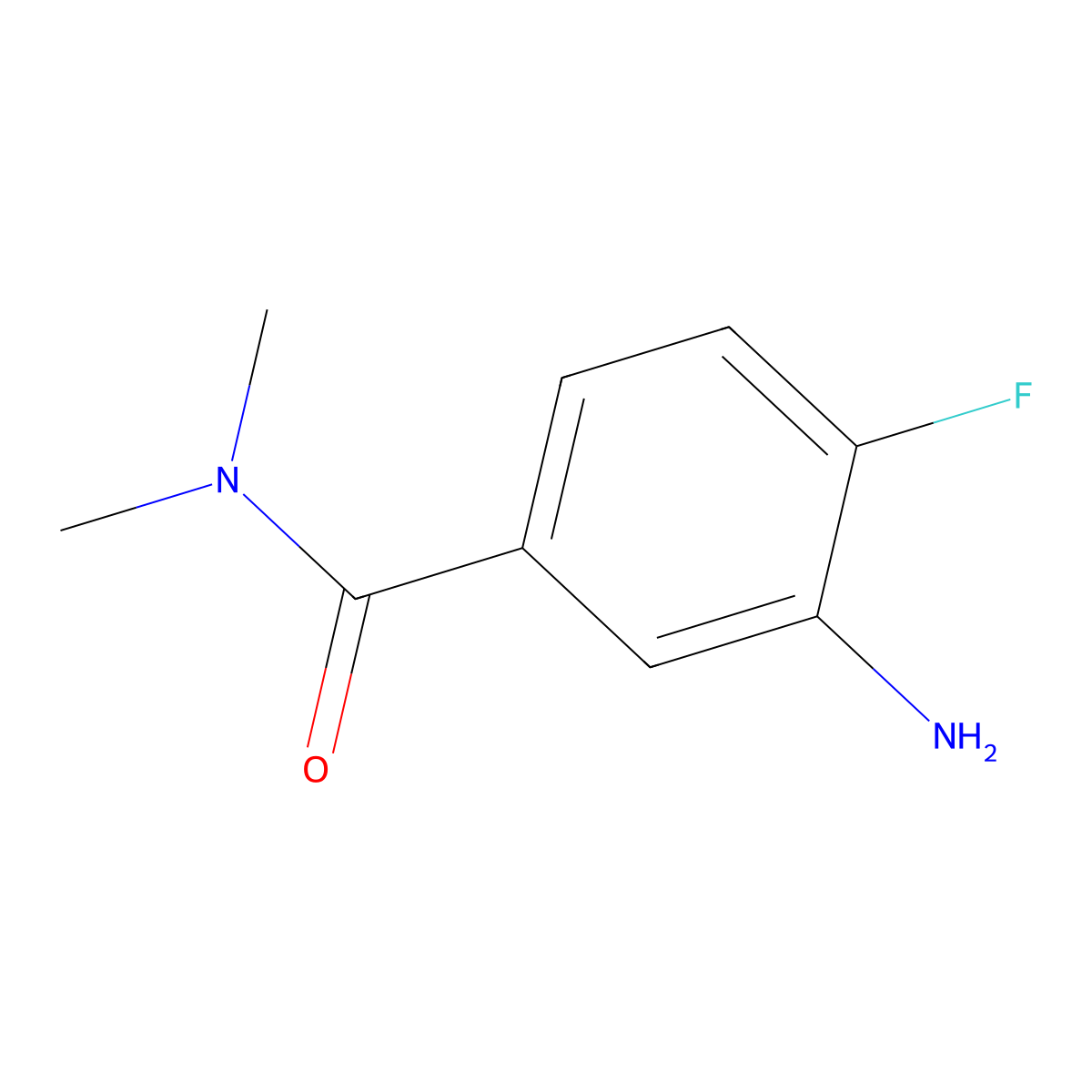 3-amino-4-fluoro-N,N-dimethylbenzamide molecular structure, CAS 682757-42-2