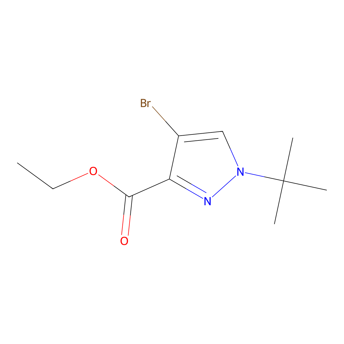 ethyl 4-bromo-1-tert-butyl-1H-pyrazole-3-carboxylate molecular structure, CAS 682757-50-2