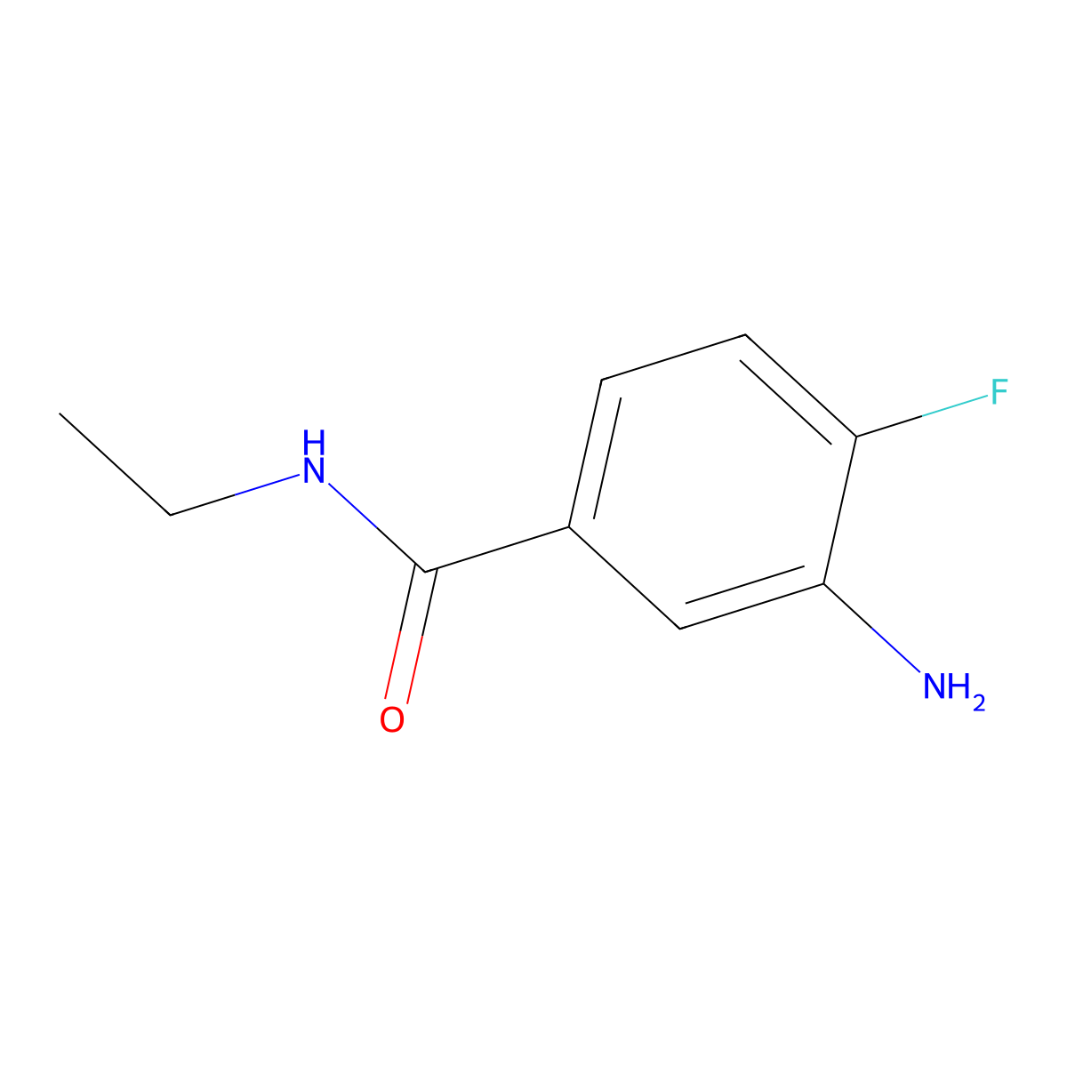 3-amino-N-ethyl-4-fluorobenzamide molecular structure, CAS 682757-76-2