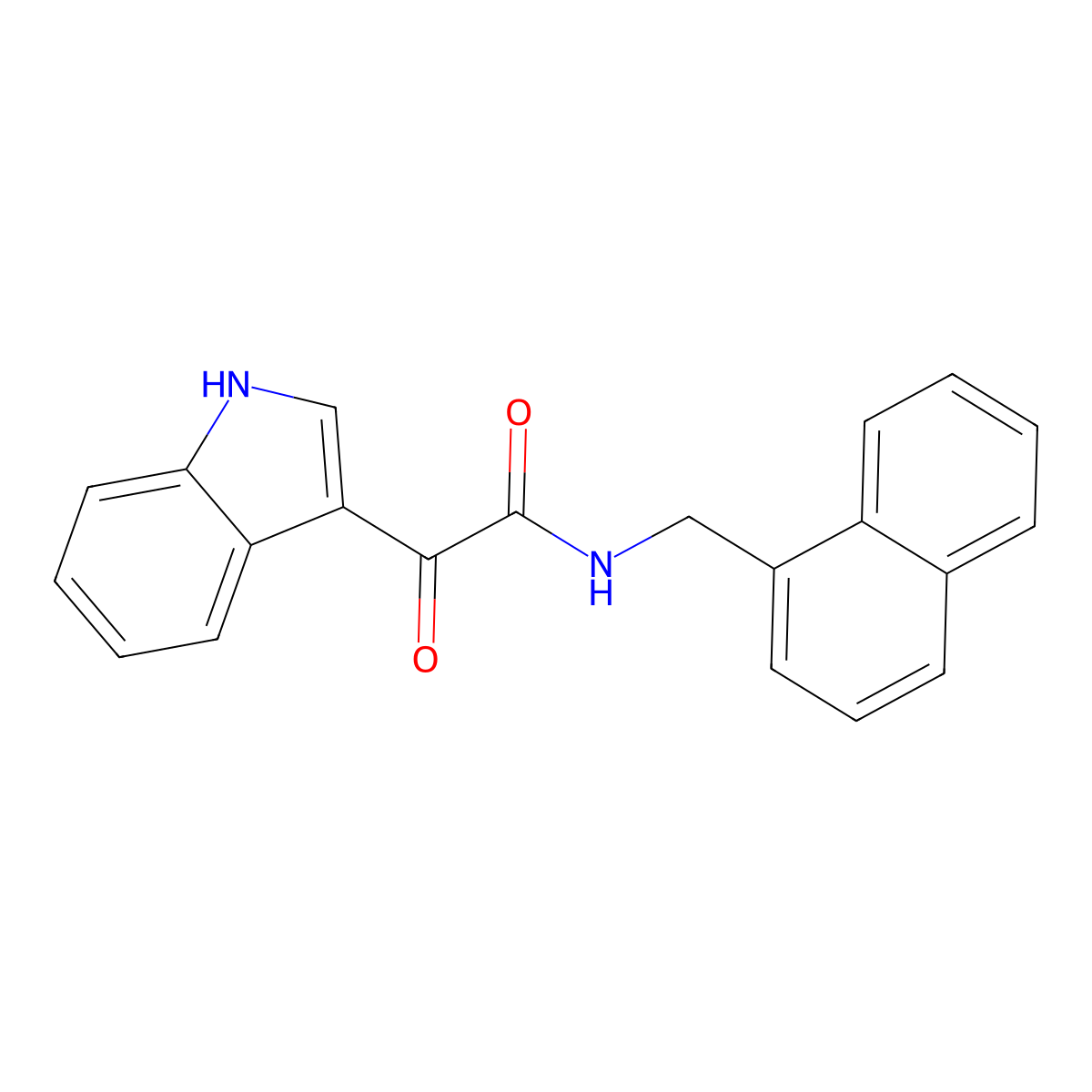 2-(1H-indol-3-yl)-N-(naphthalen-1-ylmethyl)-2-oxoacetamide molecular structure, CAS 682759-22-4
