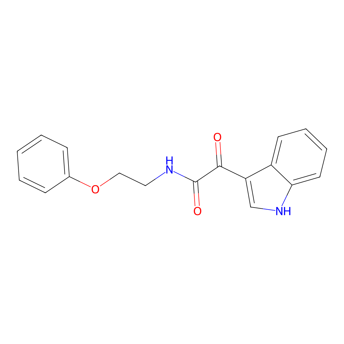 2-(1H-indol-3-yl)-2-oxo-N-(2-phenoxyethyl)acetamide molecular structure, CAS 682759-25-7
