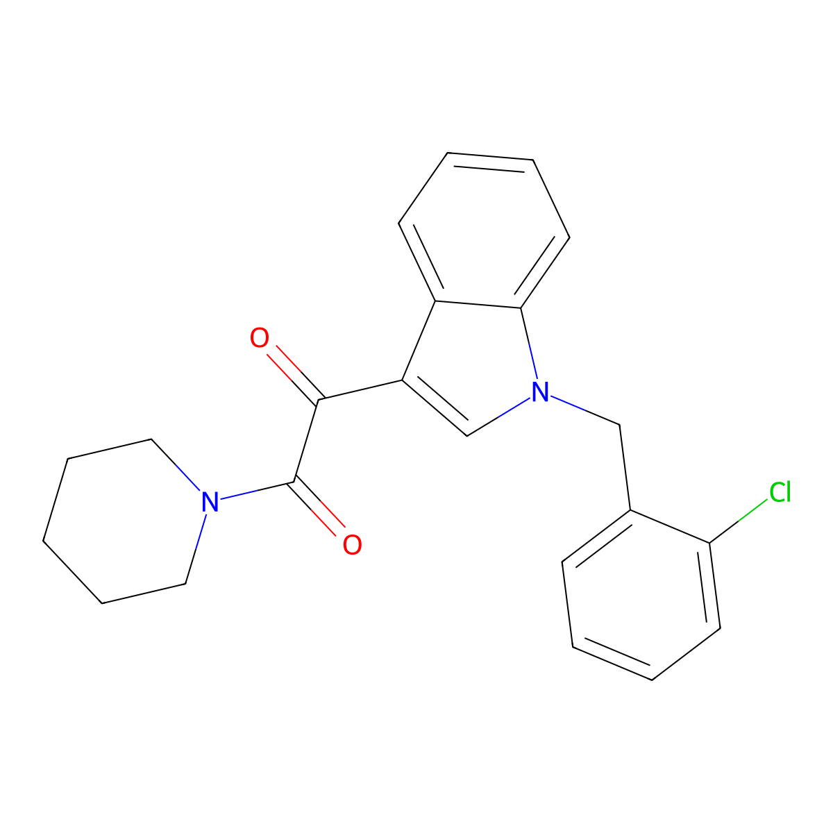 1-[1-[(2-Chlorophenyl)methyl]indol-3-yl]-2-piperidin-1-ylethane-1,2-dione molecular structure, CAS 682759-37-1