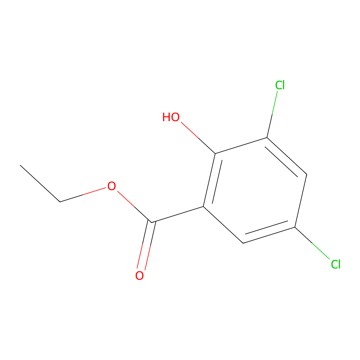 Ethyl 3,5-dichloro-2-hydroxybenzoate molecular structure, CAS 68276-69-7