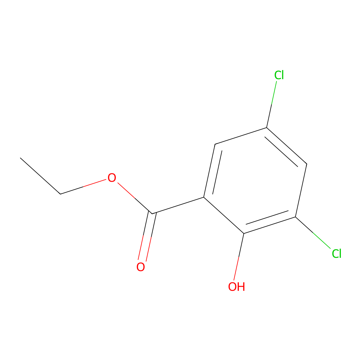 Ethyl 3,5-dichloro-2-hydroxybenzoate molecular structure, CAS 68276-69-7