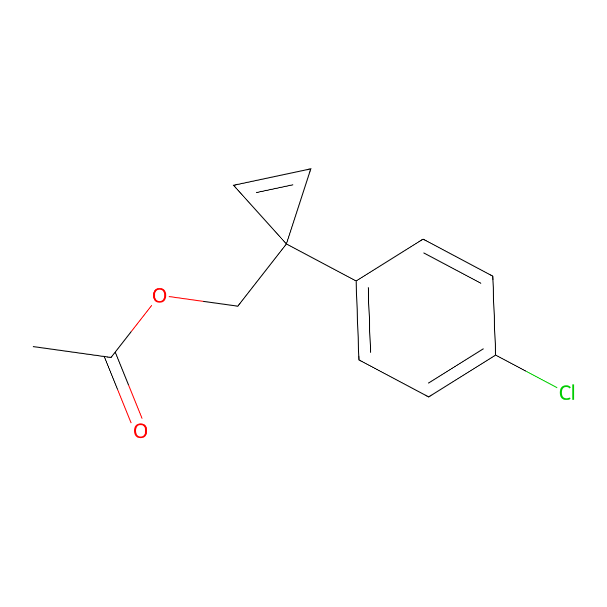 (1-(4-Chlorophenyl)cycloprop-2-en-1-yl)methyl acetate molecular structure, CAS 682760-59-4