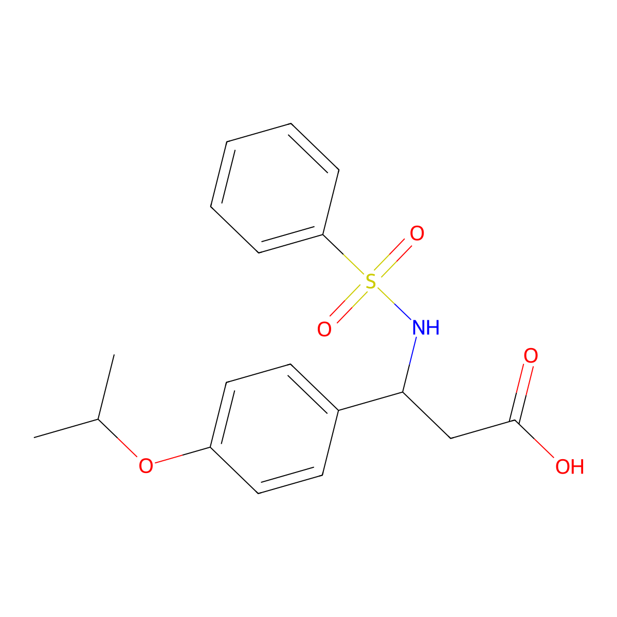 4-(1-Methylethoxy)-beta-[(phenylsulfonyl)amino]benzenepropanoic acid molecular structure, CAS 682760-60-7