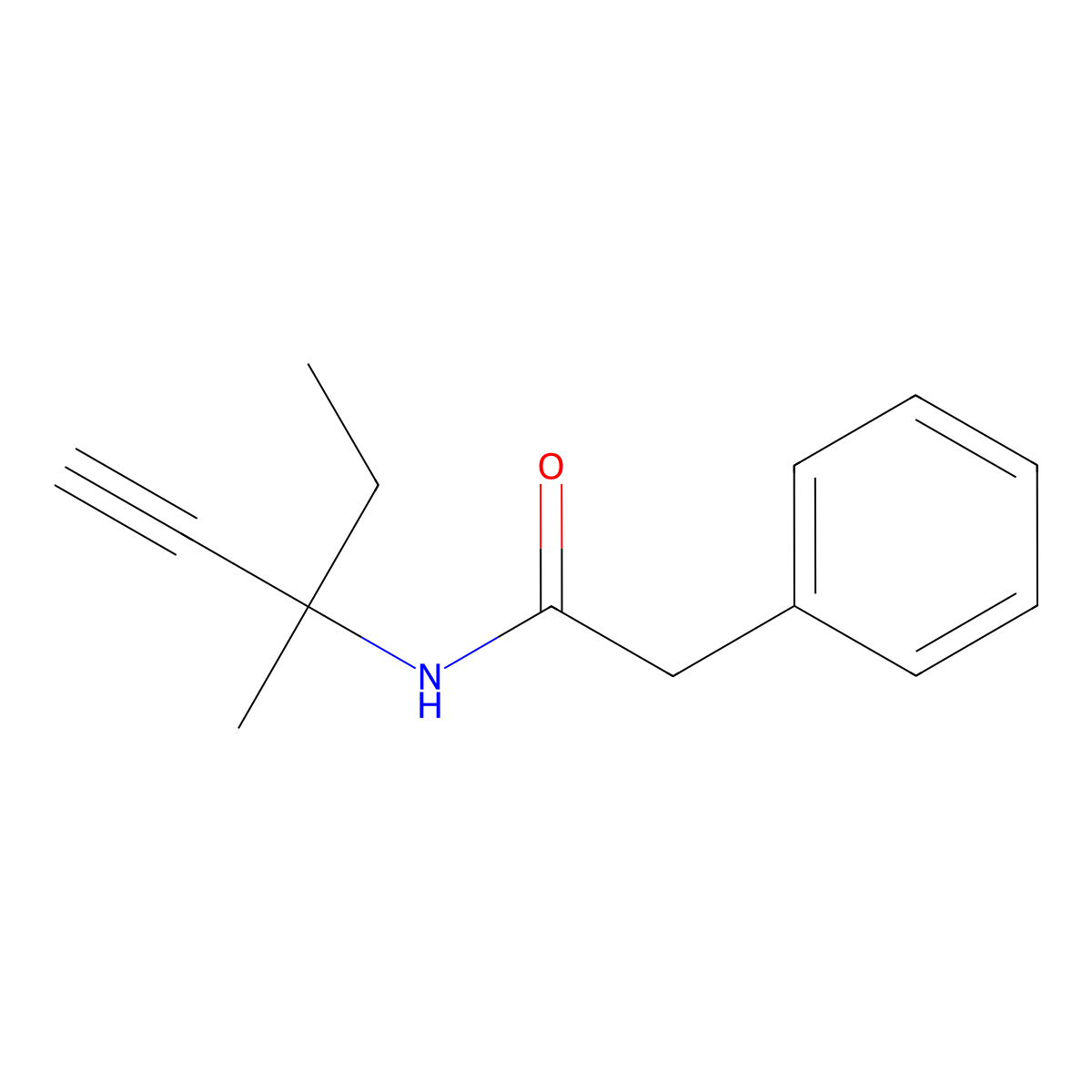 N-(3-methylpent-1-yn-3-yl)-2-phenylacetamide molecular structure, CAS 682761-28-0