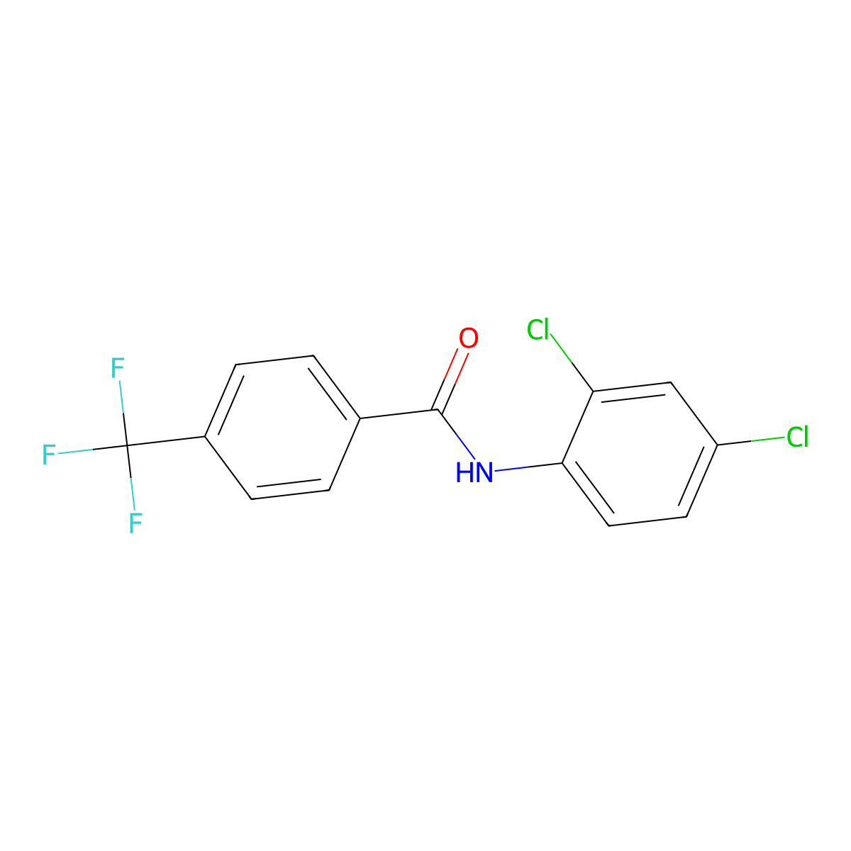 N-(2,4-dichlorophenyl)-4-(trifluoromethyl)benzamide molecular structure, CAS 682761-35-9