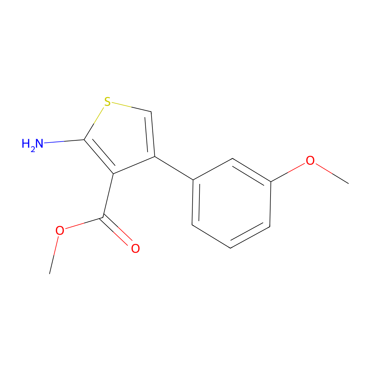 Methyl 2-amino-4-(3-methoxyphenyl)thiophene-3-carboxylate molecular structure, CAS 682761-71-3