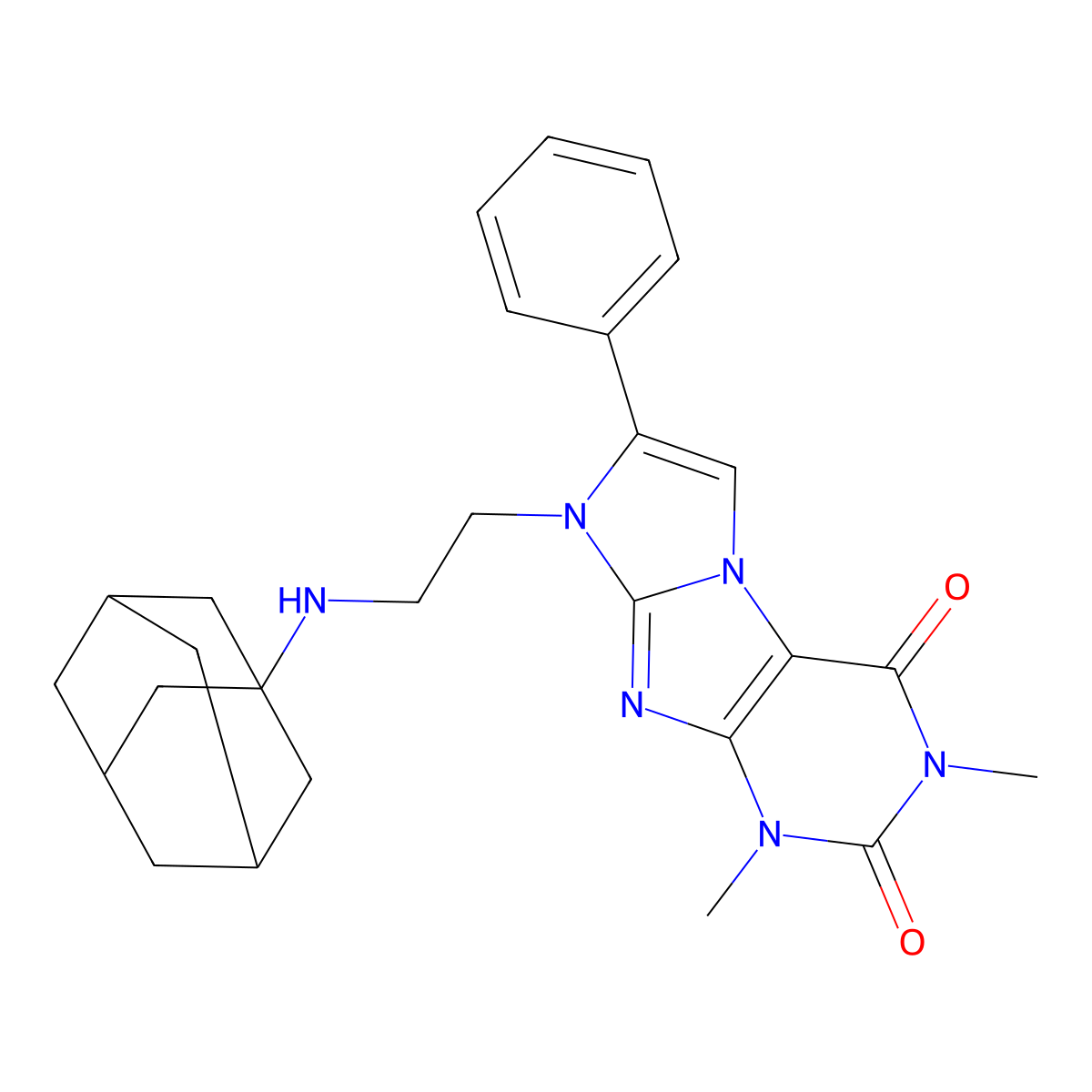 6-[2-(1-Adamantylamino)ethyl]-2,4-dimethyl-7-phenylpurino[7,8-a]imidazole-1,3-dione molecular structure, CAS 682761-96-2
