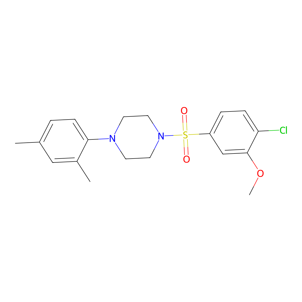 1-[(4-Chloro-3-methoxyphenyl)sulfonyl]-4-(2,4-dimethylphenyl)piperazine molecular structure, CAS 682762-30-7