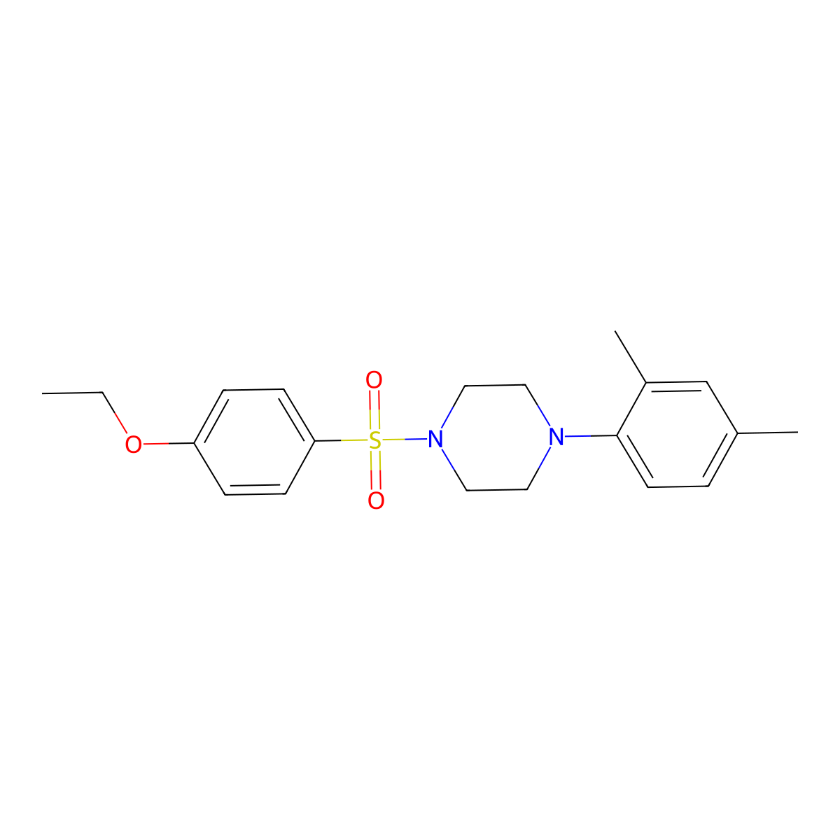 1-(2,4-Dimethylphenyl)-4-[(4-ethoxyphenyl)sulfonyl]piperazine molecular structure, CAS 682762-31-8