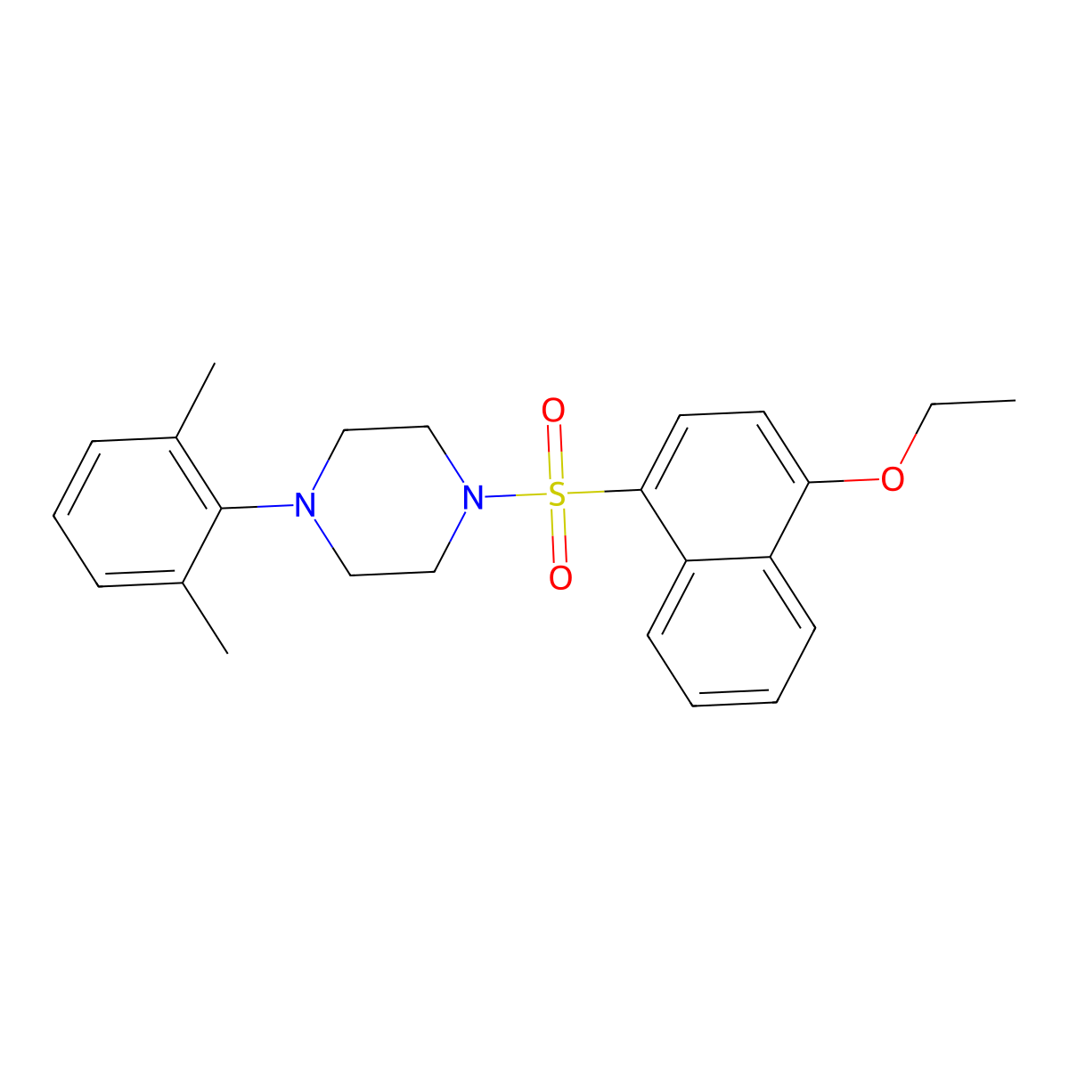 1-(2,6-Dimethylphenyl)-4-[(4-ethoxynaphthalen-1-yl)sulfonyl]piperazine molecular structure, CAS 682762-38-5