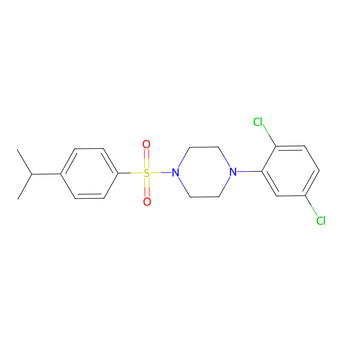 1-(2,5-Dichlorophenyl)-4-[(4-isopropylphenyl)sulfonyl]piperazine molecular structure, CAS 682762-45-4