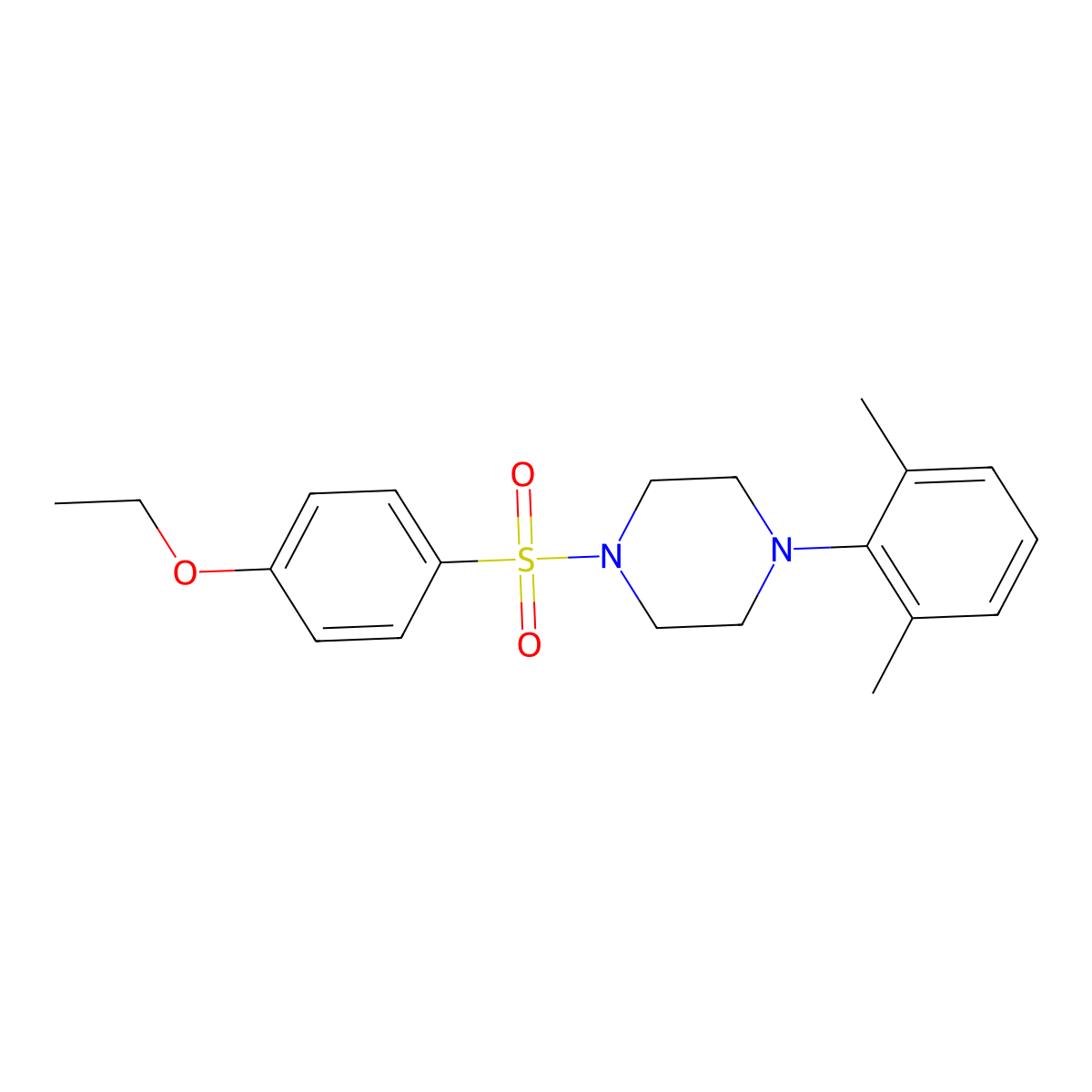 1-(2,6-Dimethylphenyl)-4-[(4-ethoxyphenyl)sulfonyl]piperazine molecular structure, CAS 682762-60-3
