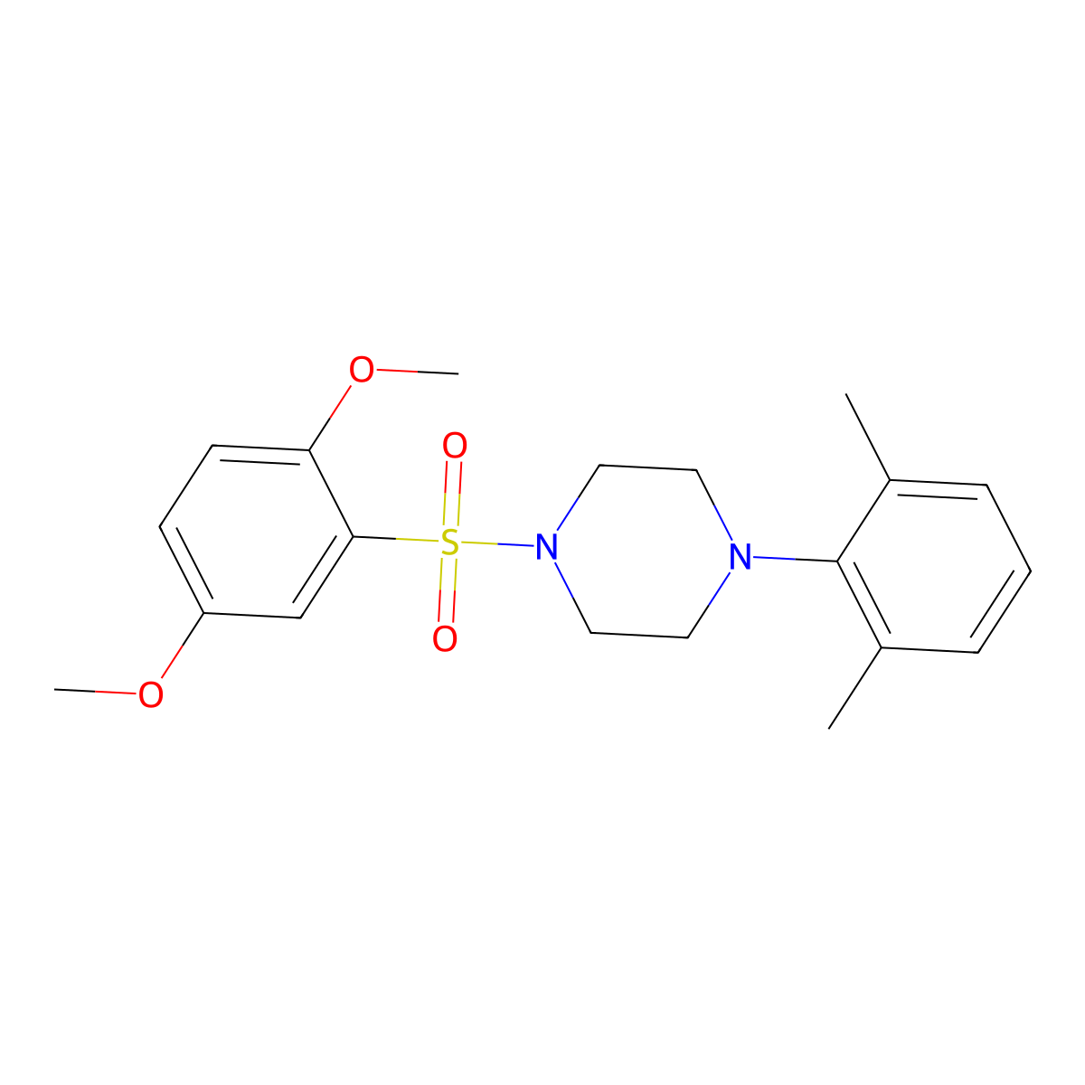 1-(2,5-Dimethoxyphenyl)sulfonyl-4-(2,6-dimethylphenyl)piperazine molecular structure, CAS 682762-61-4