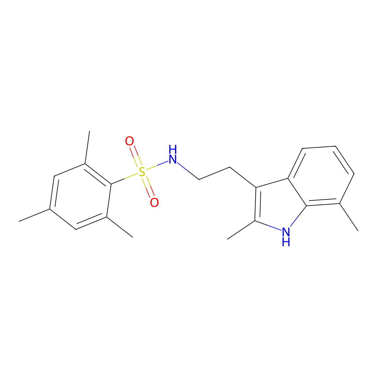 N-[2-(2,7-dimethyl-1H-indol-3-yl)ethyl]-2,4,6-trimethylbenzenesulfonamide molecular structure, CAS 682762-74-9