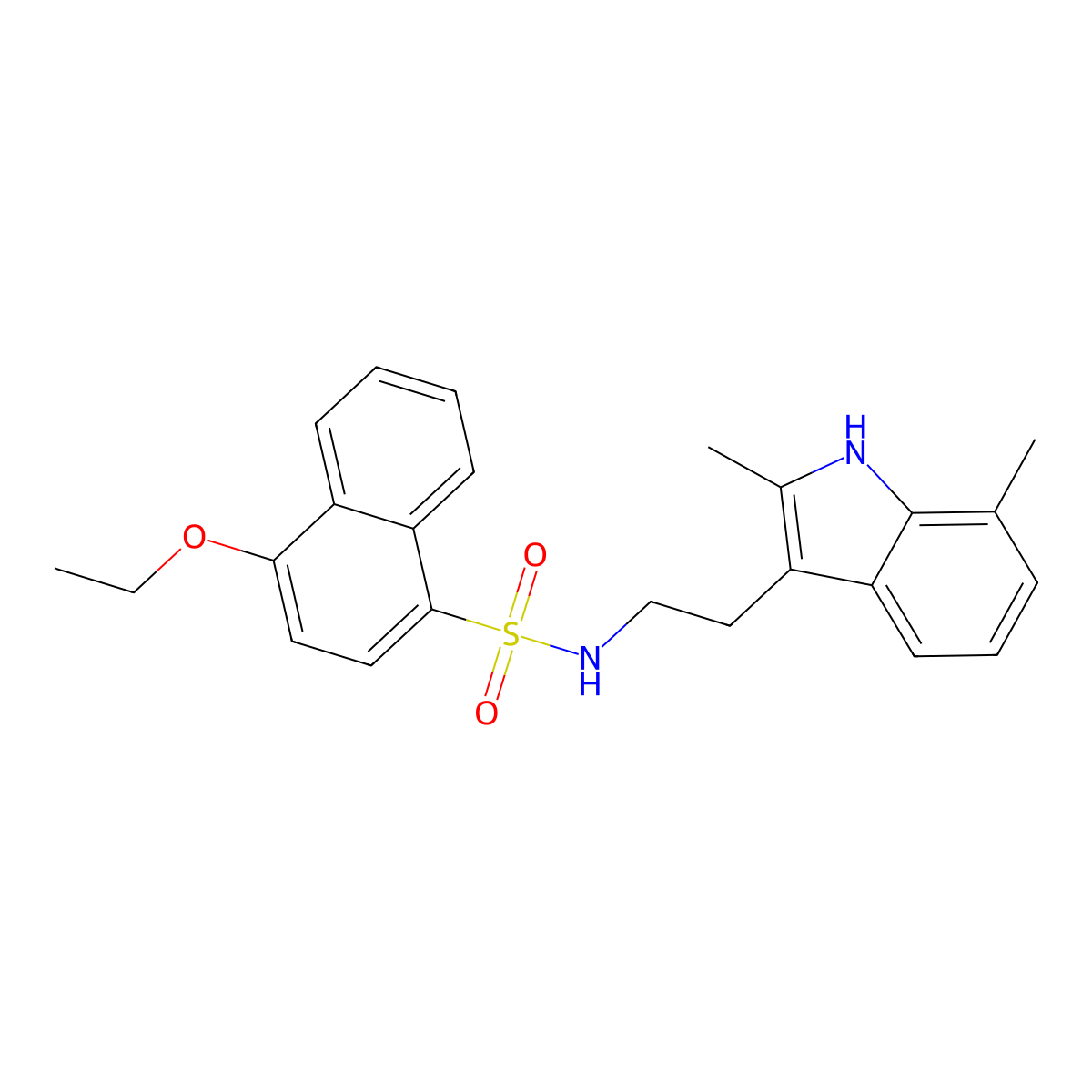 N-[2-(2,7-dimethyl-1H-indol-3-yl)ethyl]-4-ethoxynaphthalene-1-sulfonamide molecular structure, CAS 682762-75-0