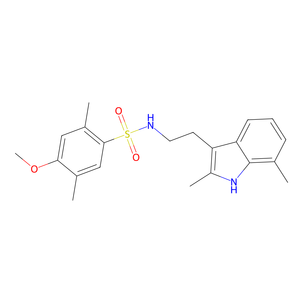 N-[2-(2,7-dimethyl-1H-indol-3-yl)ethyl]-4-methoxy-2,5-dimethylbenzenesulfonamide molecular structure, CAS 682762-79-4
