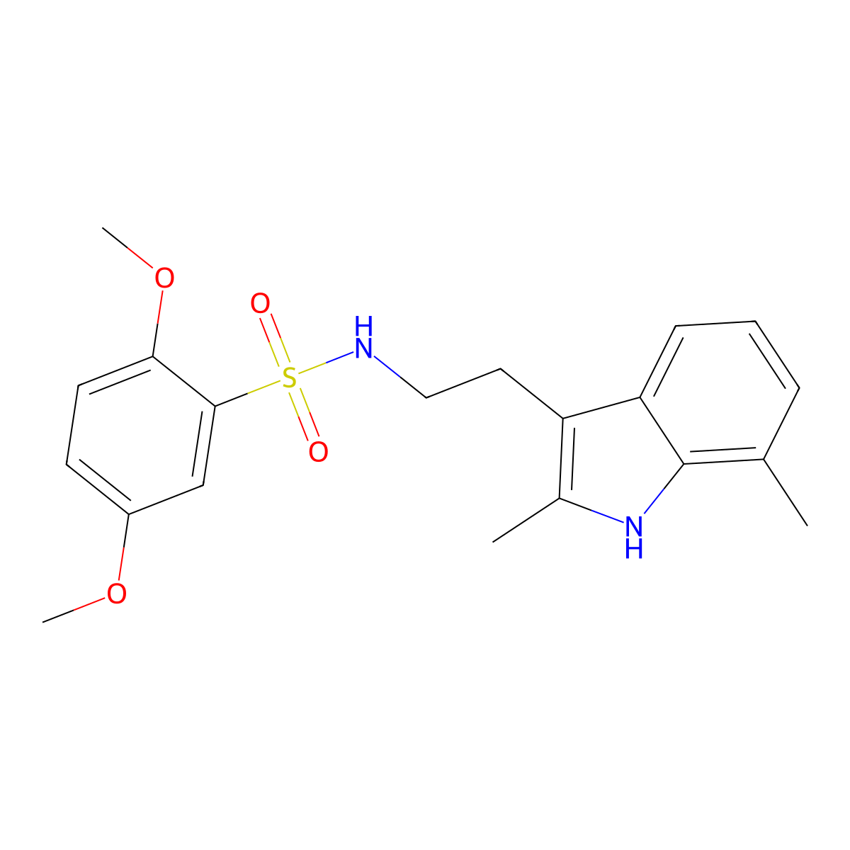 N-[2-(2,7-dimethyl-1H-indol-3-yl)ethyl]-2,5-dimethoxybenzene-1-sulfonamide molecular structure, CAS 682762-81-8