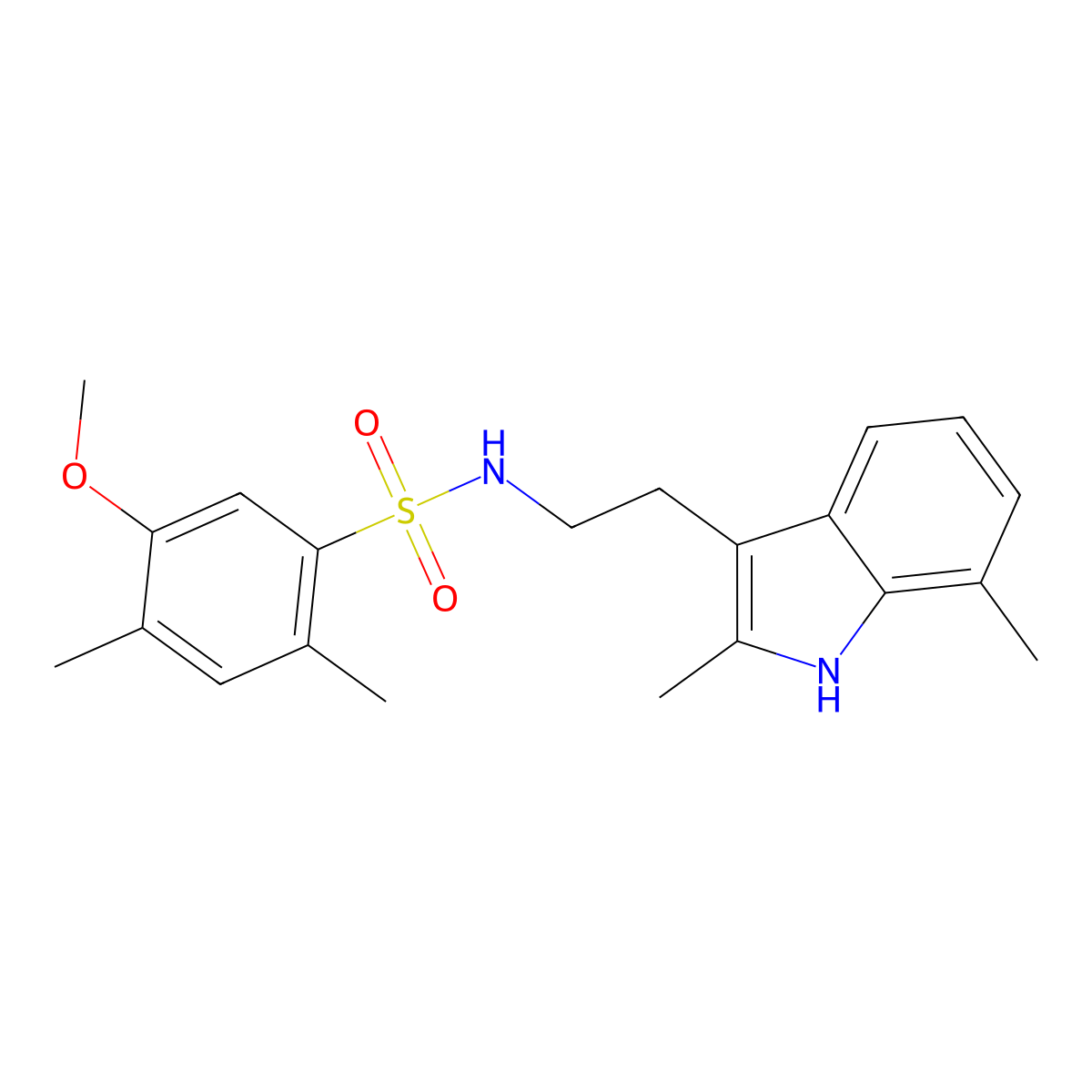 N-[2-(2,7-dimethyl-1H-indol-3-yl)ethyl]-5-methoxy-2,4-dimethylbenzenesulfonamide molecular structure, CAS 682762-85-2