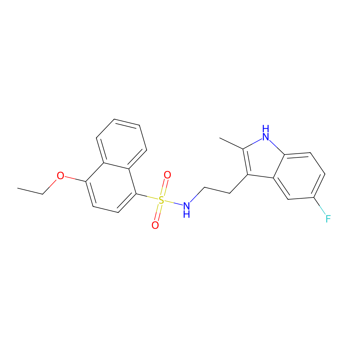 4-ethoxy-N-[2-(5-fluoro-2-methyl-1H-indol-3-yl)ethyl]naphthalene-1-sulfonamide molecular structure, CAS 682762-88-5