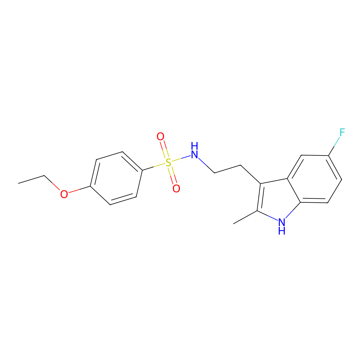 4-ethoxy-N-[2-(5-fluoro-2-methyl-1H-indol-3-yl)ethyl]benzene-1-sulfonamide molecular structure, CAS 682762-89-6