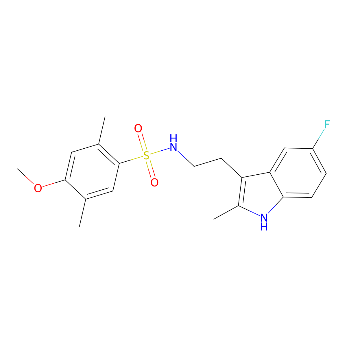 N-[2-(5-fluoro-2-methyl-1H-indol-3-yl)ethyl]-4-methoxy-2,5-dimethylbenzenesulfonamide molecular structure, CAS 682762-90-9