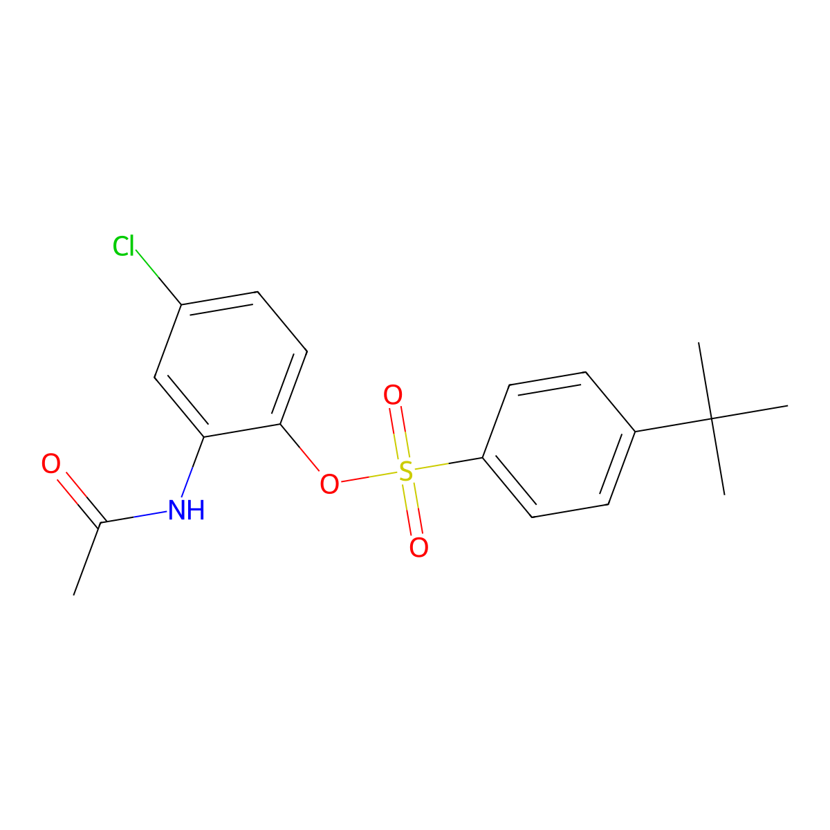 4-Chloro-2-acetamidophenyl 4-tert-butylbenzene-1-sulfonate molecular structure, CAS 682763-02-6