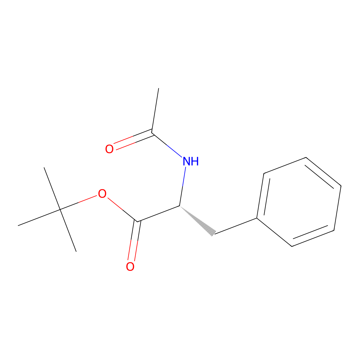 tert-butyl (2R)-2-acetamido-3-phenylpropanoate molecular structure, CAS 68277-06-5
