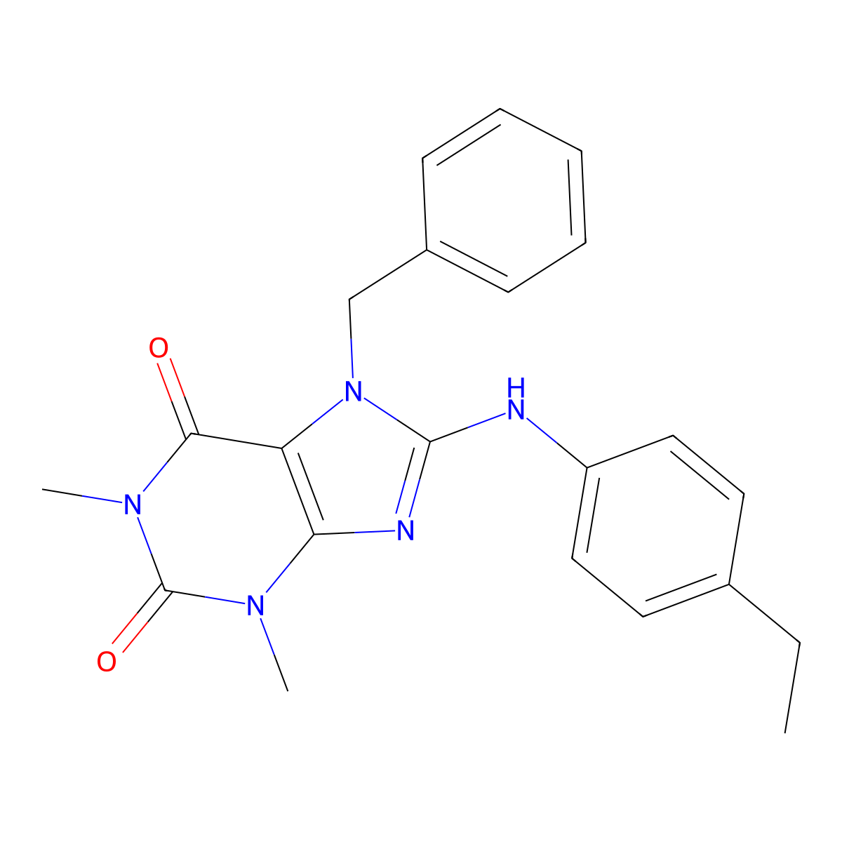 7-Benzyl-8-(4-ethylanilino)-1,3-dimethylpurine-2,6-dione molecular structure, CAS 682775-91-3